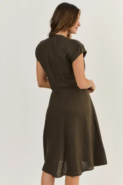 Erica Sleeveless Dress - Espresso - OJ12