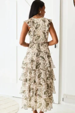Everly Ivory Foral Tiered Dress - BR1