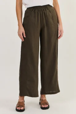 Faith Linen Pant - Espresso - OJ39