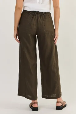 Faith Linen Pant - Espresso - OJ39