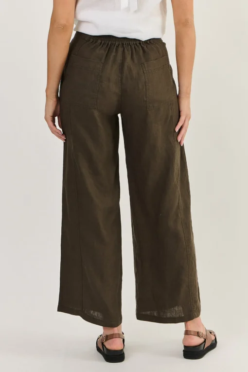Faith Linen Pant - Espresso - OJ39