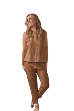 Flat Front 7/8 Pant - Toffee - SS15