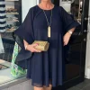 Freda Woven dress - Navy - FL33