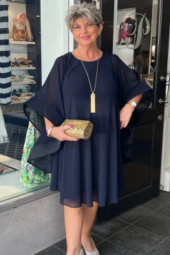 Freda Woven dress - Navy - FL33