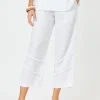 Fringed Linen Pant - White - HV19