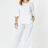 Fringed Linen Top - White - HV13