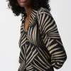 Gauze Tropical Print Top - Black - JR55
