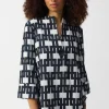 Geometric Trapeze Jacket - Off White/Navy - JR37