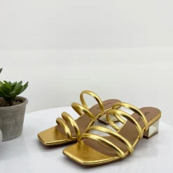 Gold Double Strap Heel - BZ7