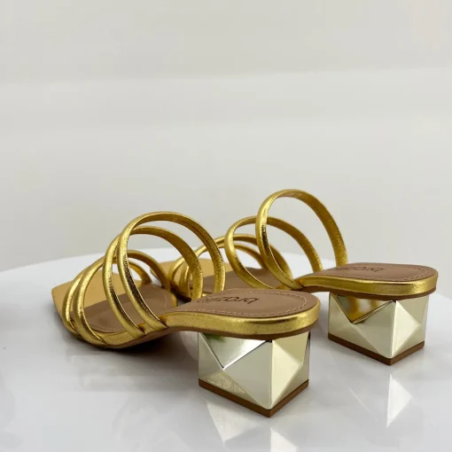 Gold Double Strap Heel - BZ7