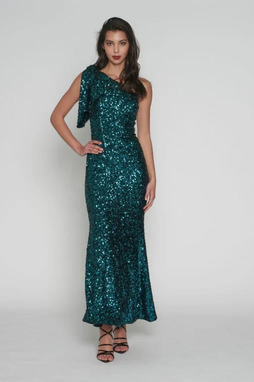 Gwyneth Sequence Dress - Teal - Rom9