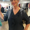 Hailey Frill Blouse - Black - Ph9