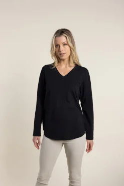 Halli Long Sleeve Tee - Black - TT39