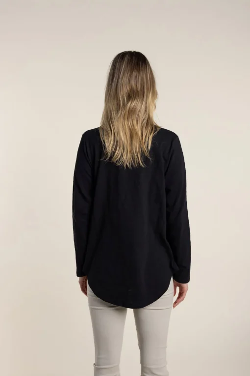 Halli Long Sleeve Tee - Black - TT39