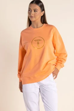 Harlyn Metallic Logo Sweat - Mandarin - TT55