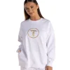 Harlyn Metallic Logo Sweat - White - TT55