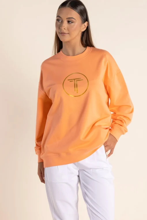 Harlyn Metallic Logo Sweat - Mandarin - TT55
