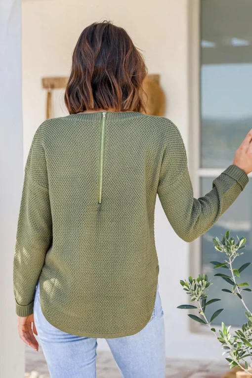 I'm Famous Zip Knit - Khaki - SN15
