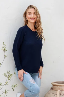 I'm Famous Zip Knit - Navy - SN15
