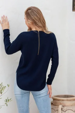 I'm Famous Zip Knit - Navy - SN15