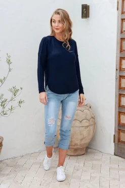 I'm Famous Zip Knit - Navy - SN15