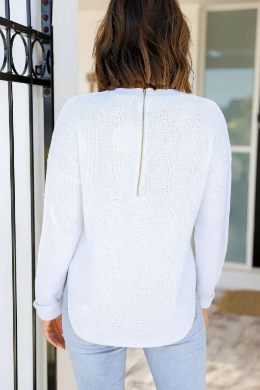 I'm Famous Zip Knit - White - SN15