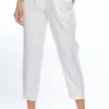 Jersey Waist Linen Pants - White - GS3
