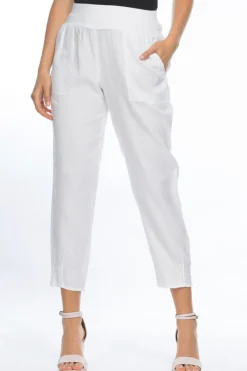 Jersey Waist Linen Pants - White - GS3