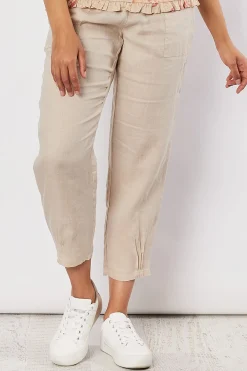 Jersey Waist Linen Pants - Natural - GS3