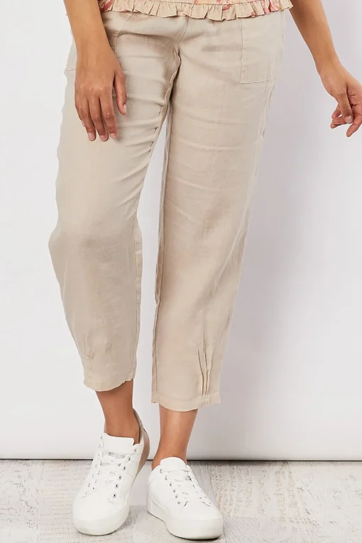 Jersey Waist Linen Pants - Natural - GS3