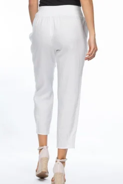 Jersey Waist Linen Pants - White - GS3