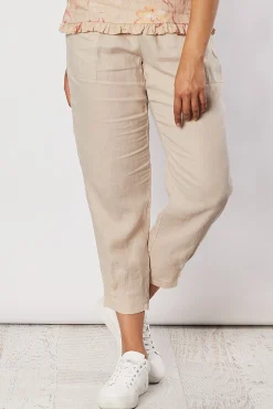 Jersey Waist Linen Pants - Natural - GS3