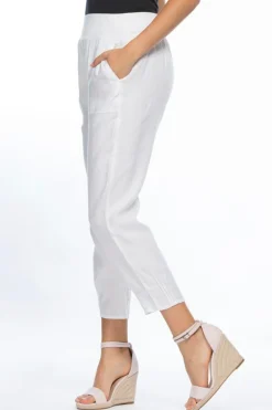 Jersey Waist Linen Pants - White - GS3