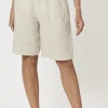 Jersey Waist Linen Shorts - Natural - GS8