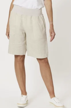 Jersey Waist Linen Shorts - Natural - GS8