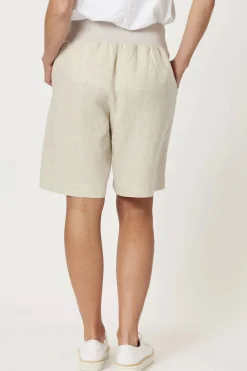 Jersey Waist Linen Shorts - Natural - GS8