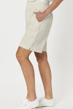 Jersey Waist Linen Shorts - Natural - GS8