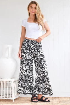 Kiku Pant - Black & White - ZG2