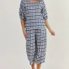 Kyleigh Crop Linen Pant - Delta Blot - OJ32