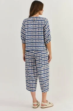 Kyleigh Crop Linen Pant - Delta Blot - OJ32