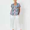 Lara Wide Leg Linen Pants - White - GS5