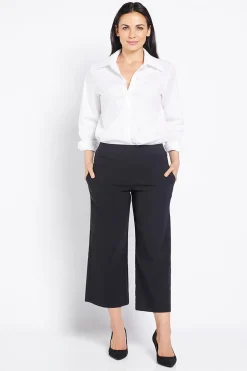Larrie Bengaline Culotte Pant - Black - PH25
