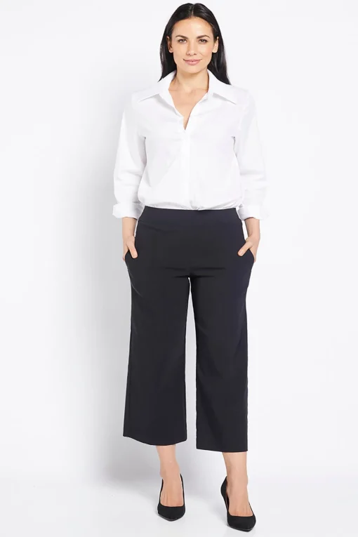 Larrie Bengaline Culotte Pant - Black - PH25