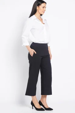Larrie Bengaline Culotte Pant - Black - PH25