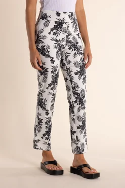 Leaf Print Pant - Black/White - TT24