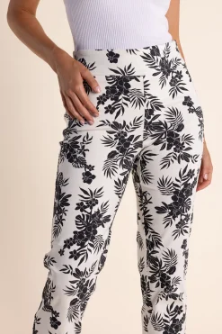 Leaf Print Pant - Black/White - TT24