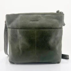 Leonie Leather Cross Bag - Olive - ML23