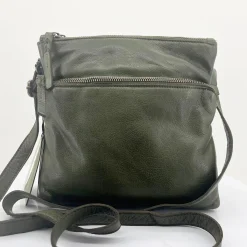 Leonie Leather Cross Bag - Olive - ML23