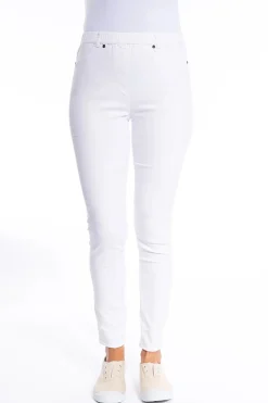 Linda Pull On Pant - White - CL10