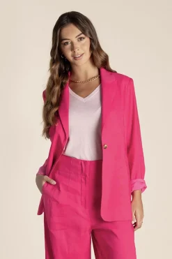Linen Blazer - Raspberry - TT10